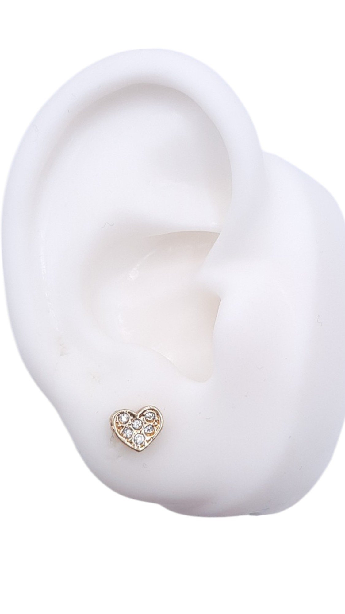 Brinco Coração Pequeno Cravejado