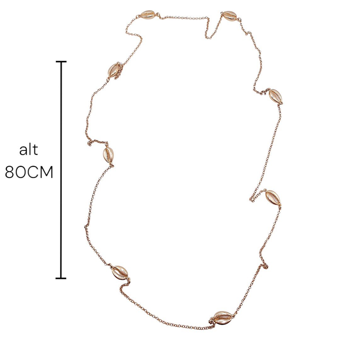 Colar 80 Cms. De Búzios Com 8 Peças