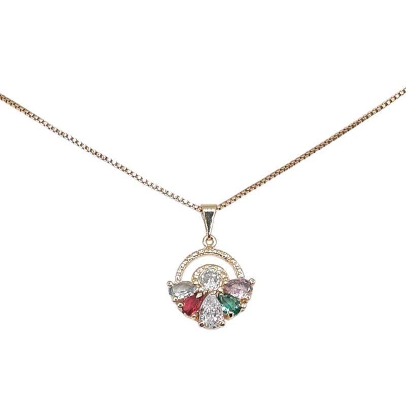Pingente Aro Com Gota De Pedra