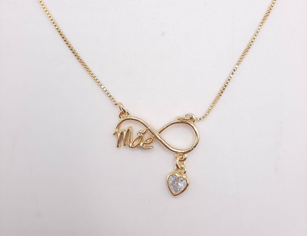 Colar Infinito Mãe Com Coração