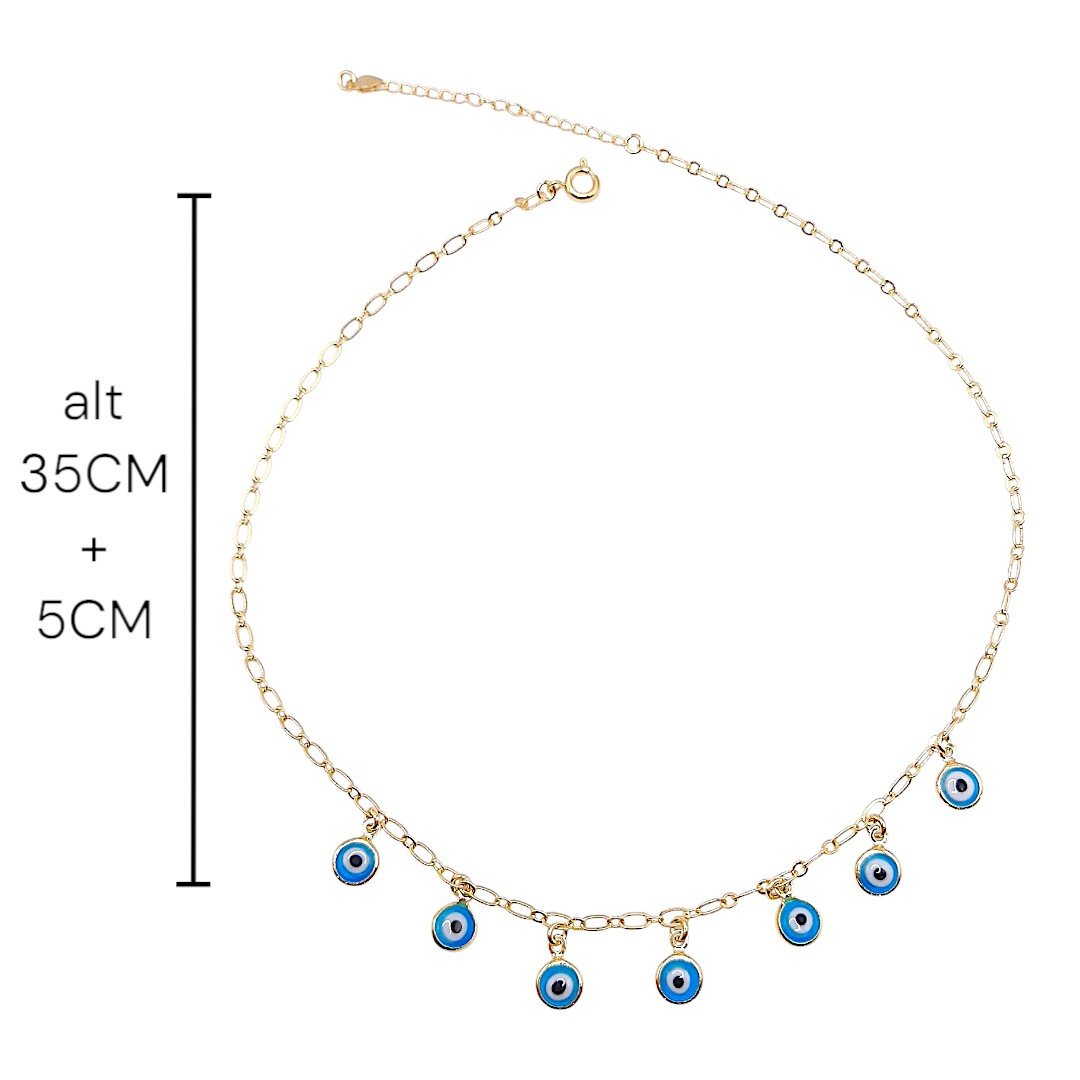 Choker Olho Grego Pendurado