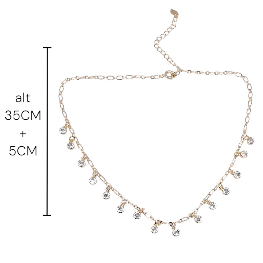 Choker De Zircônias Penduradas