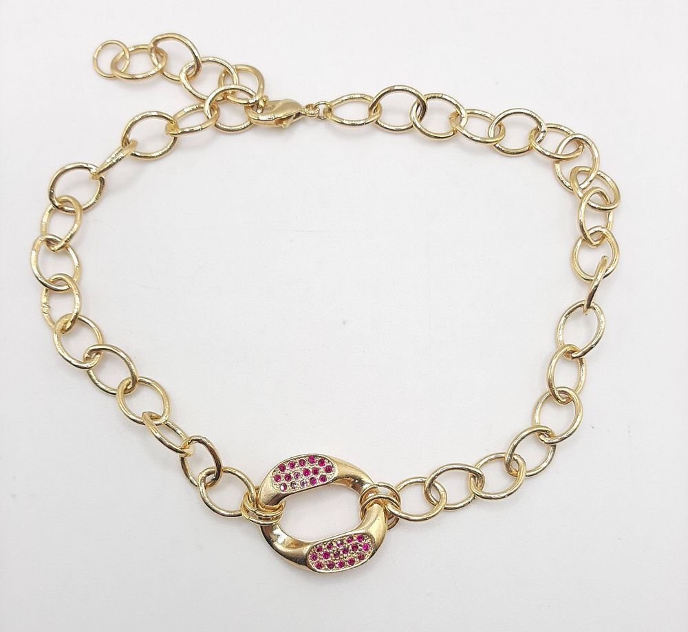 Choker Elos Largos Com 1 Cravejado