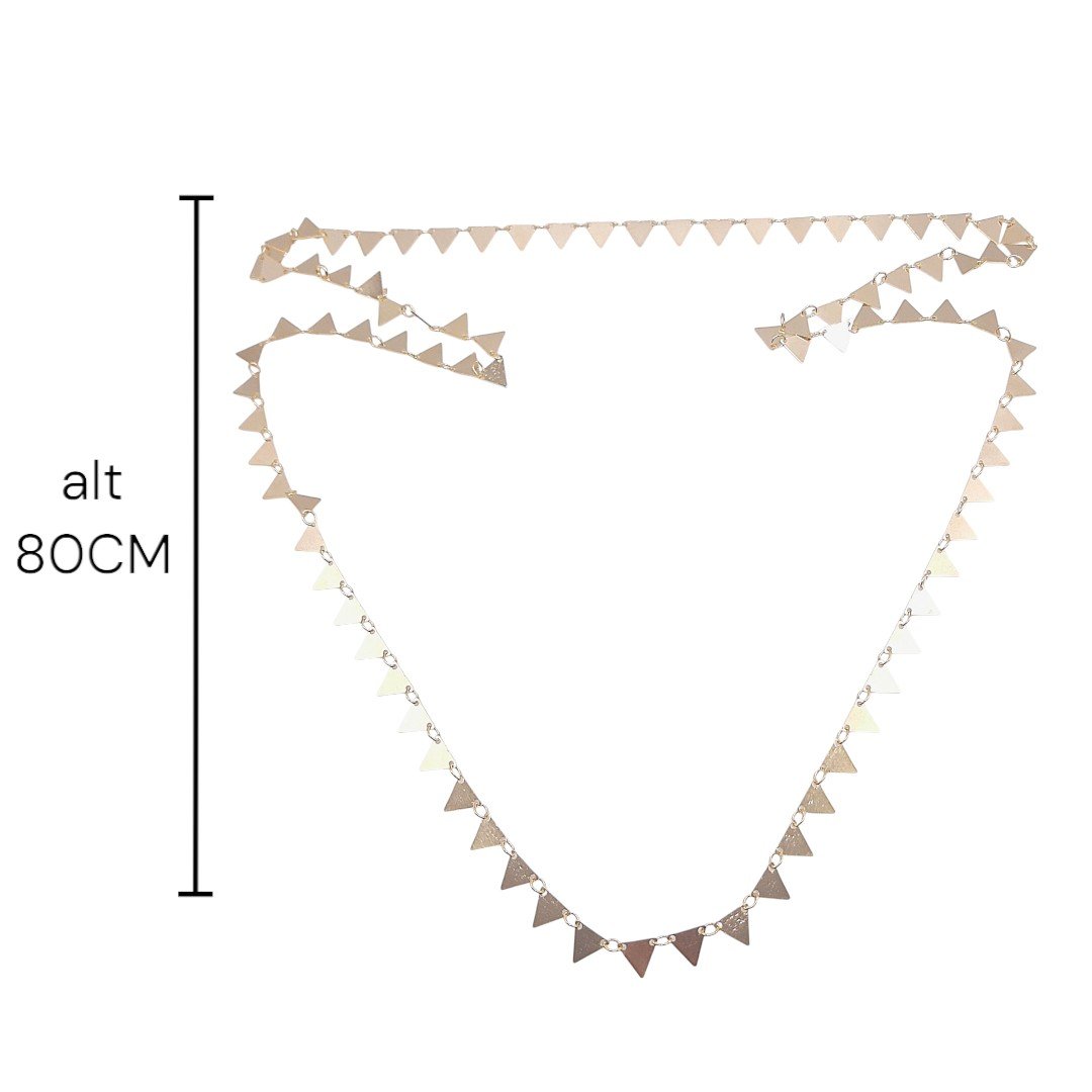 Colar Longo Triangulos - 80cm