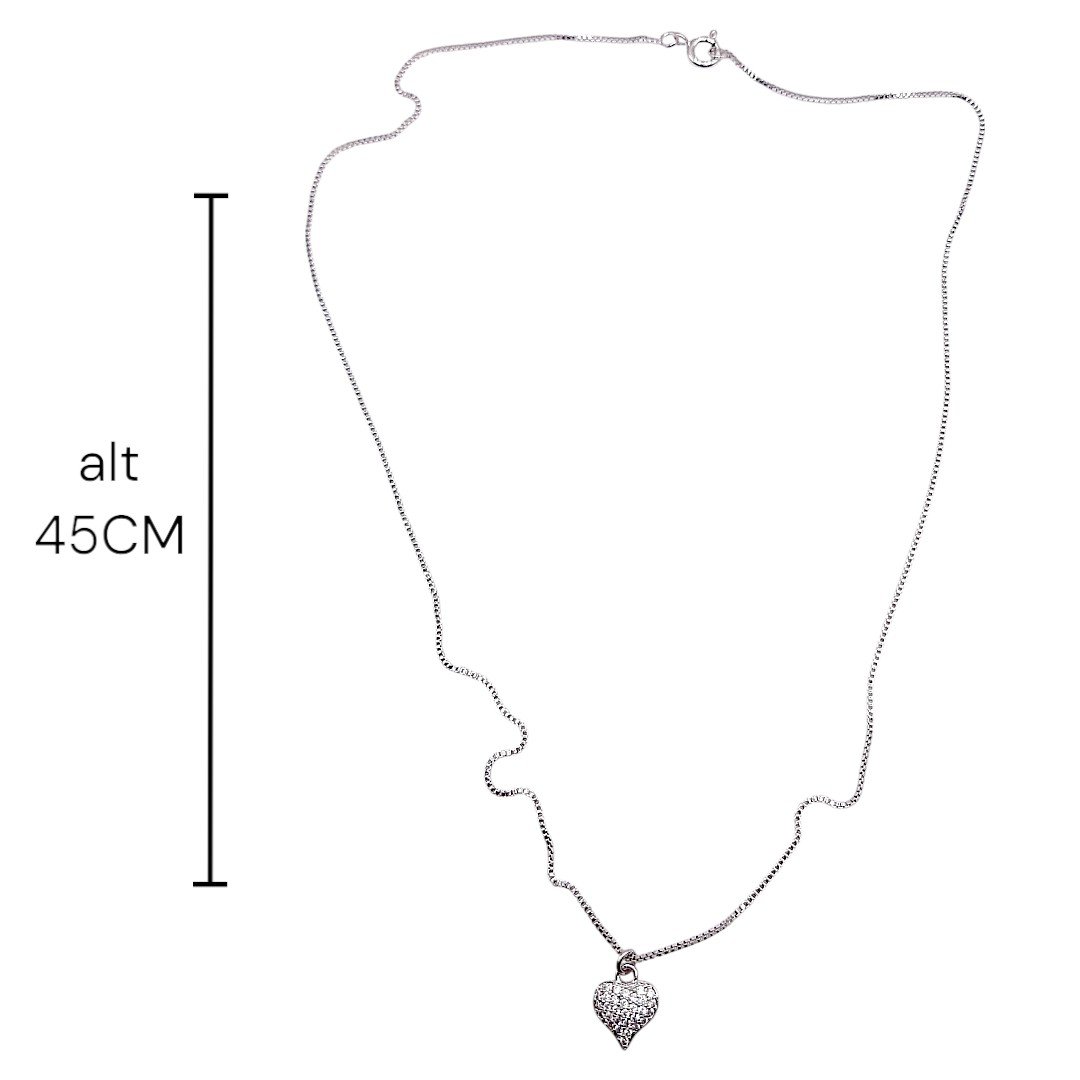 Colar Com Coração De Micro Zirconia