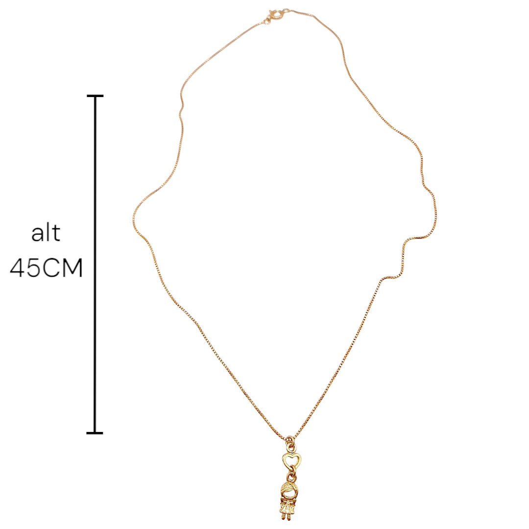 Colar 1 Filho Pendurado Com Coração