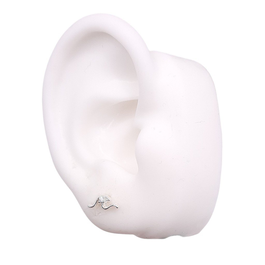 Brinco Ondinha Com Zircônia