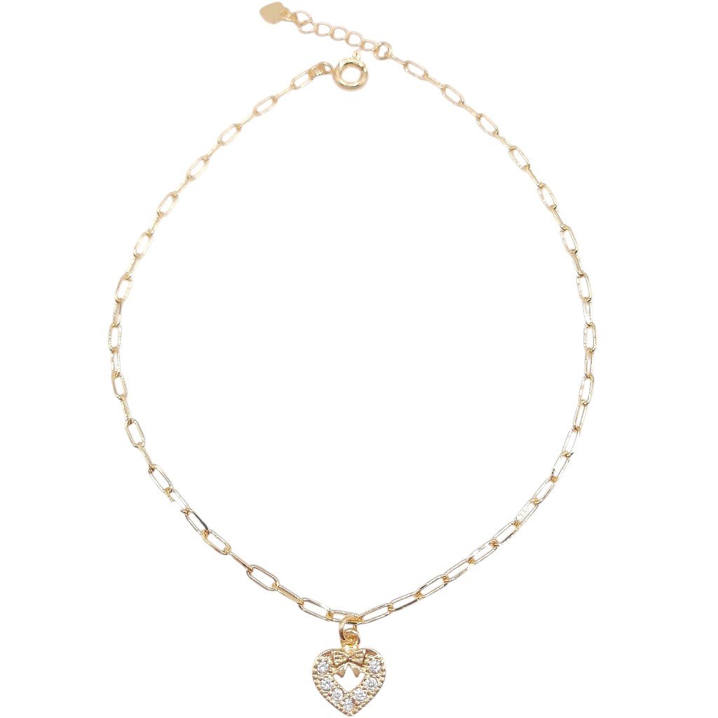 Tornoz. Coração Com Laço Cravejado