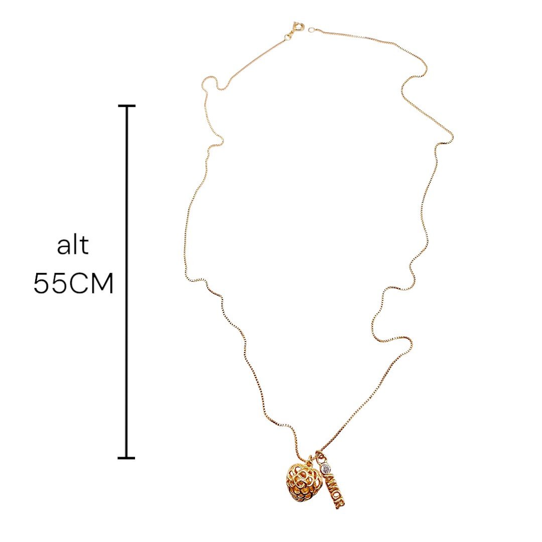 Colar Patuá Coração E Placa Amor 55cms
