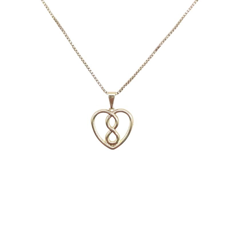 Pingente Coração Com Infinito