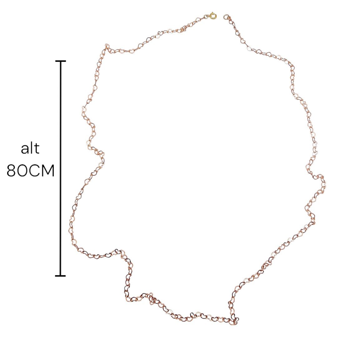 Colar Corrente De Coração 80cms