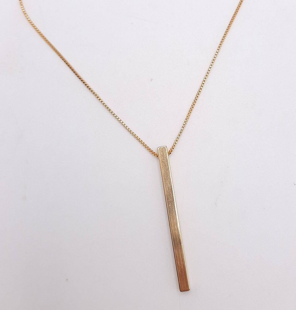 Colar Palito Na Corrente 55cms