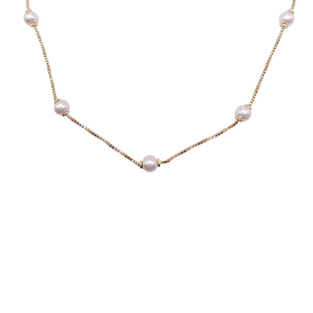 Colar Veneziana Com Perolas