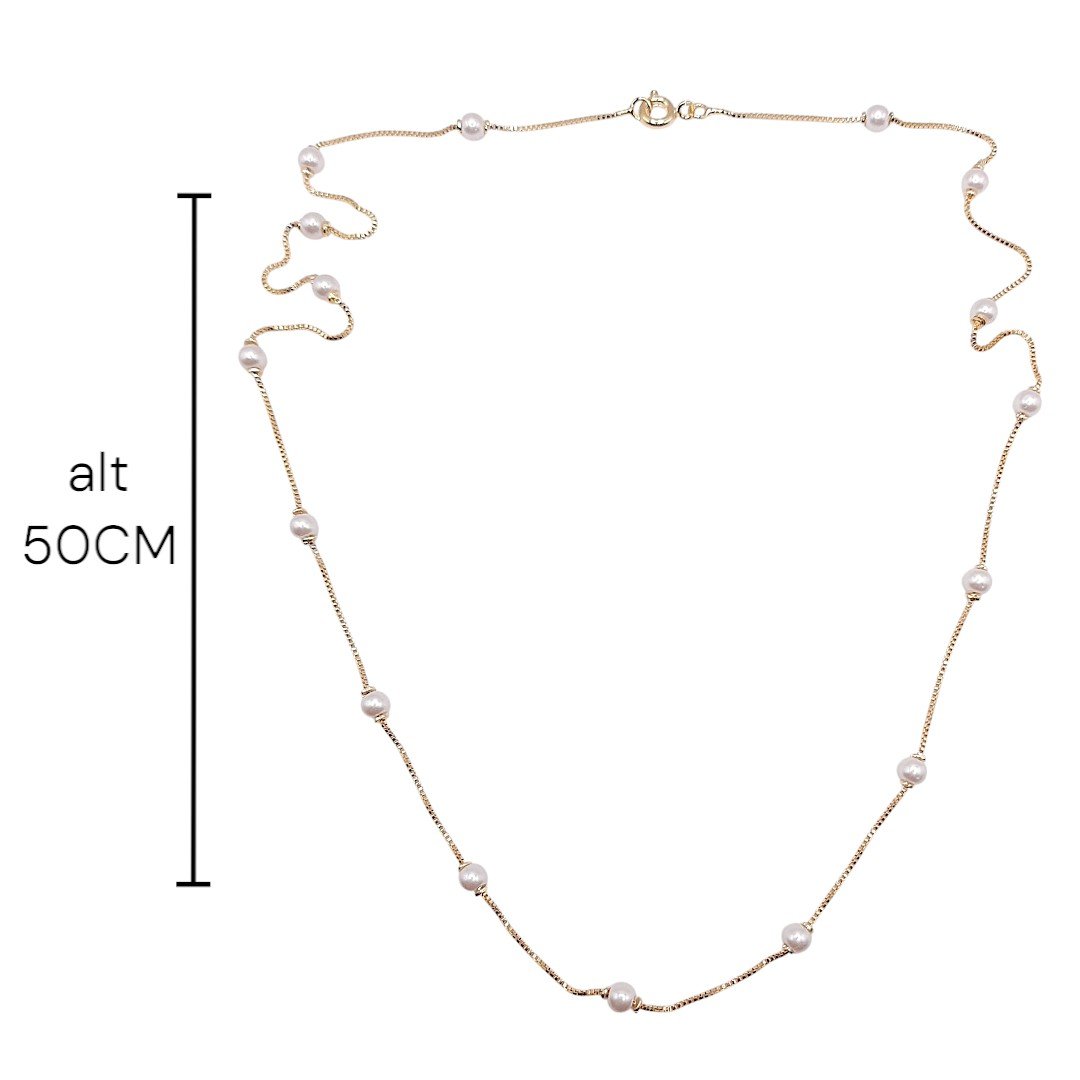 Colar Veneziana Com Perolas