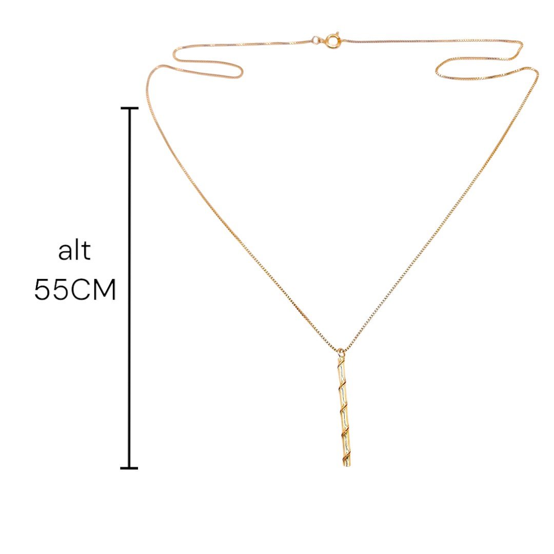 Colar Palito Fio De Telefone 55cms
