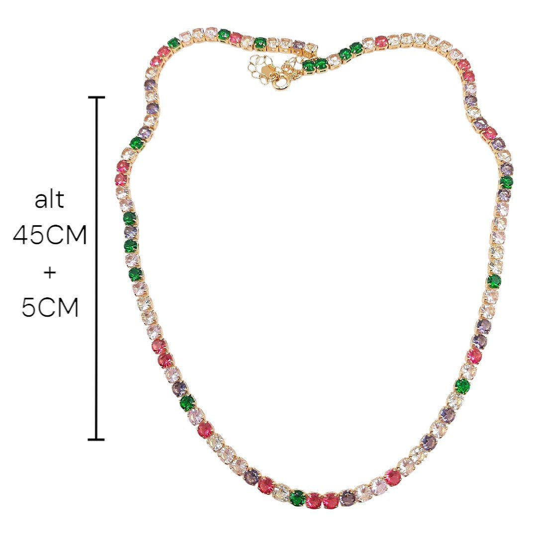 Colar Fio Colorido 45cms