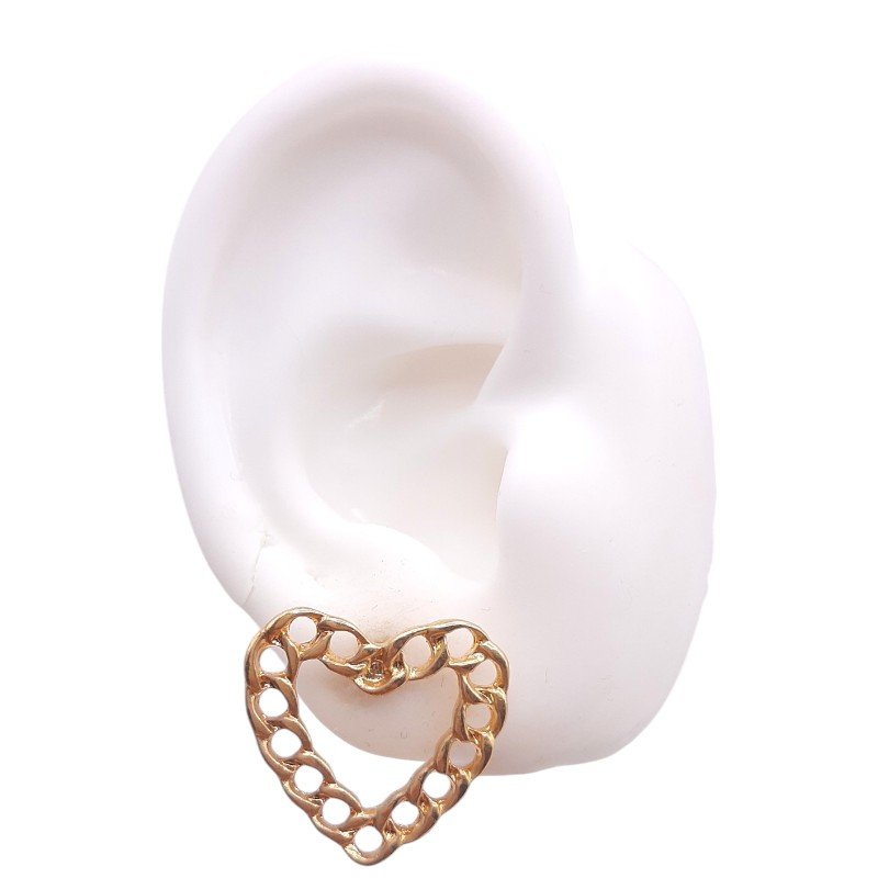 Brinco Coração De Corrente