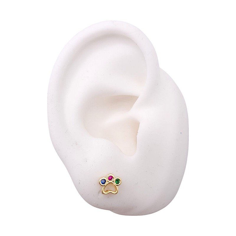 Brinco Patinha Baby Cravejada