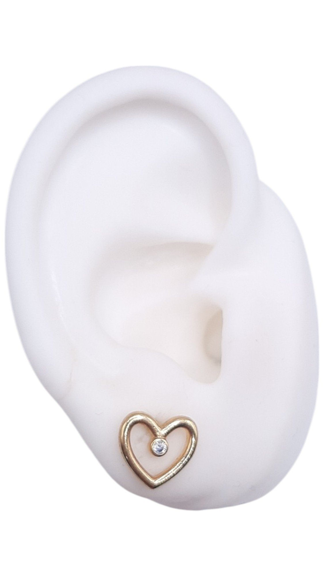 Brinco Coração Vazado Com Zircônia Nº3