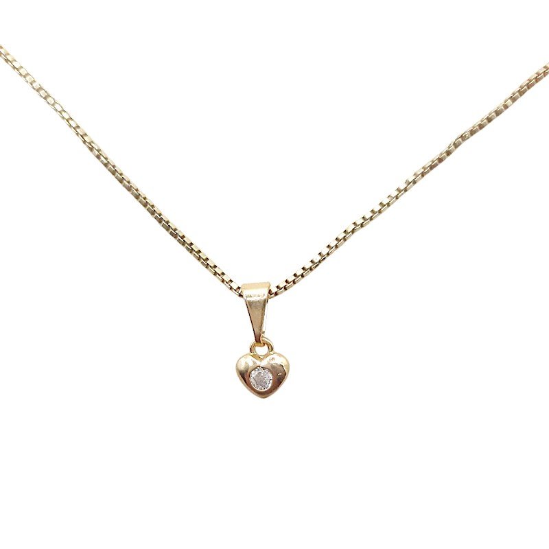 Pingente Mini Coração Com Zircõnia