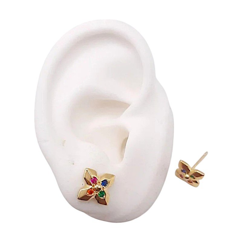Brinco Flor 4 Petalas