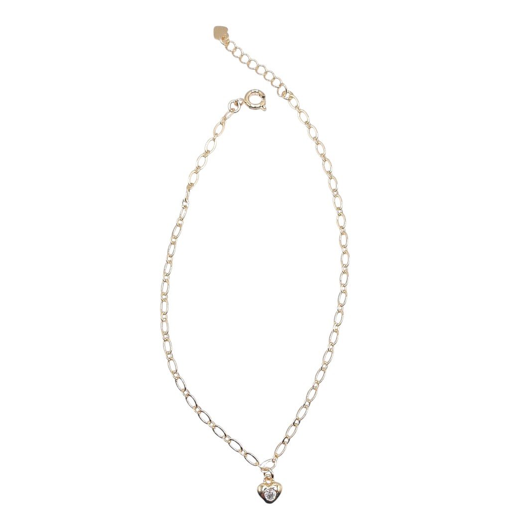 Tornozeleira Com Coração Abaulado