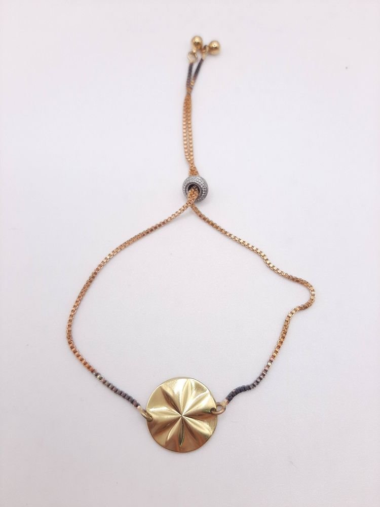 Pulseira Ajuste Peça Redonda Efeito Raios