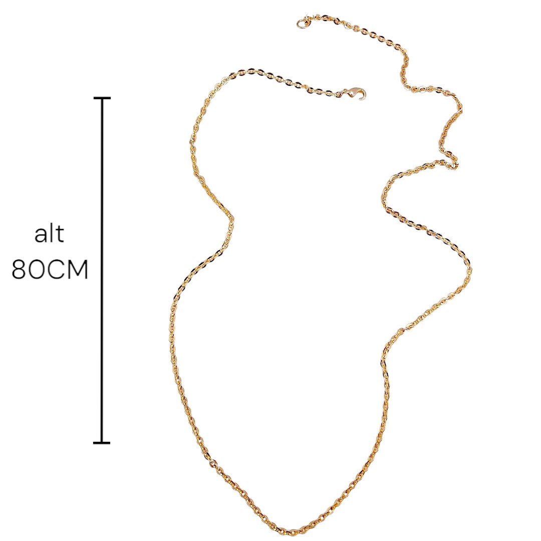 Corr. Cadeado Grossa Diamantada 80cm