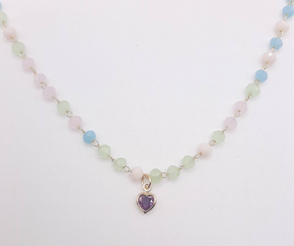 Choker Missangas Com Coração De Zirconia