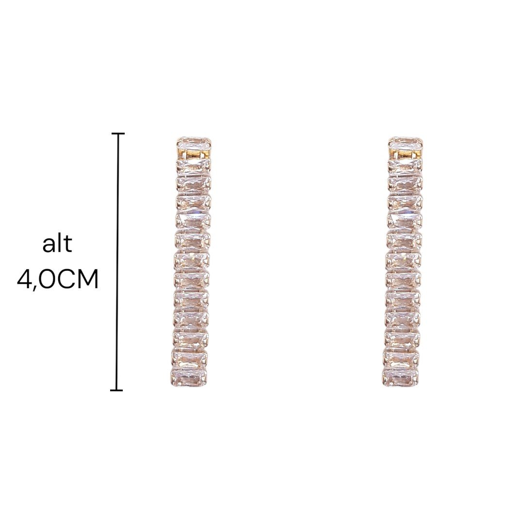 Brinco Fio De Baguete Semi-joia