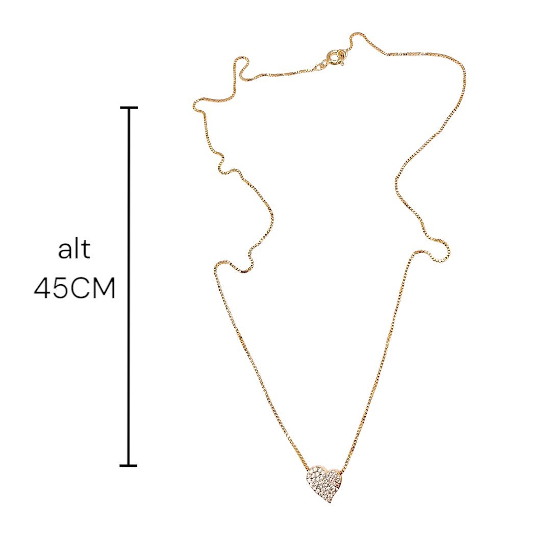 Colar Coração Alta Cravejado