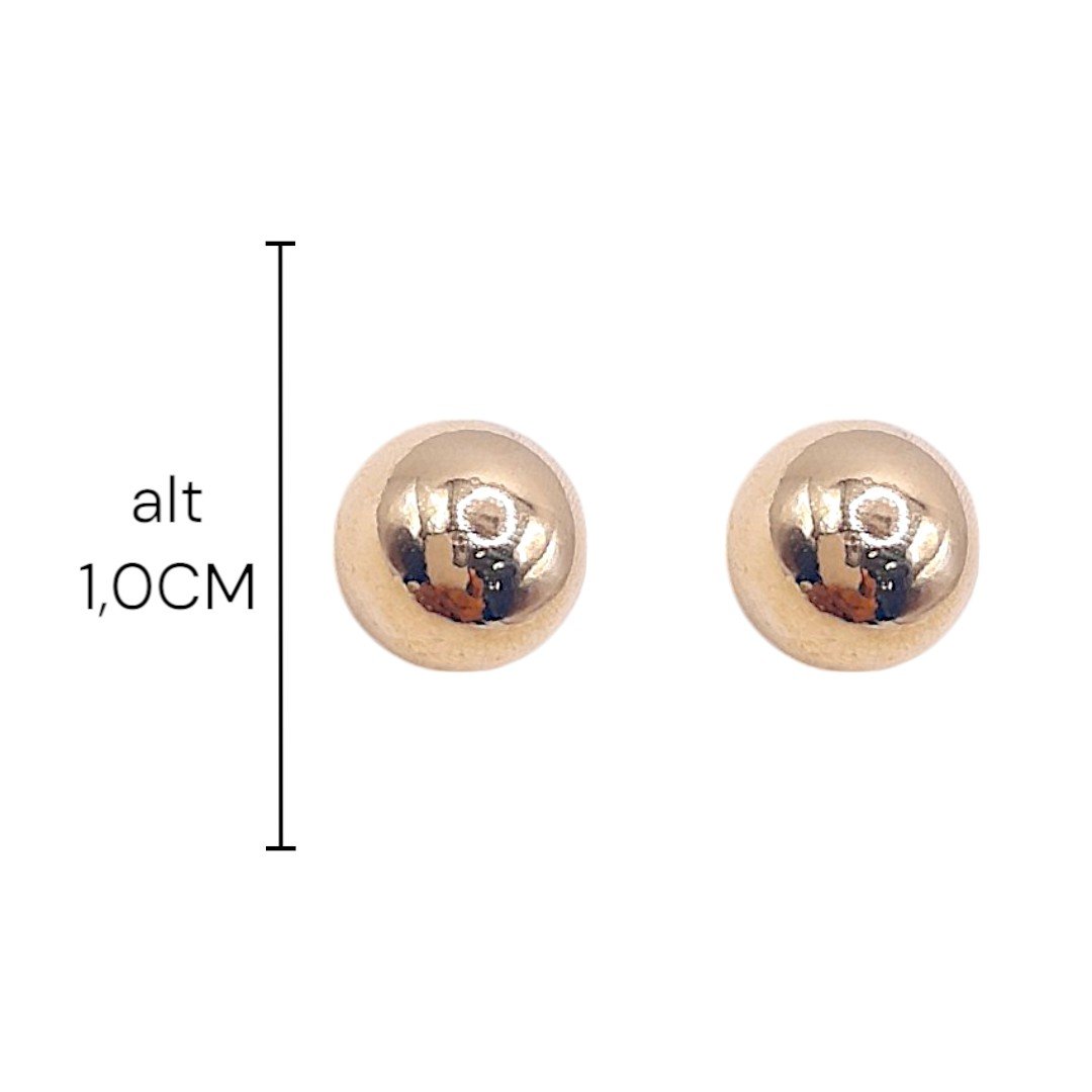 Brinco Bola Latão 12mm.