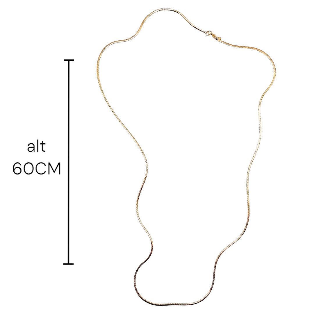Colar Rabo De Rato Achatada 60cms