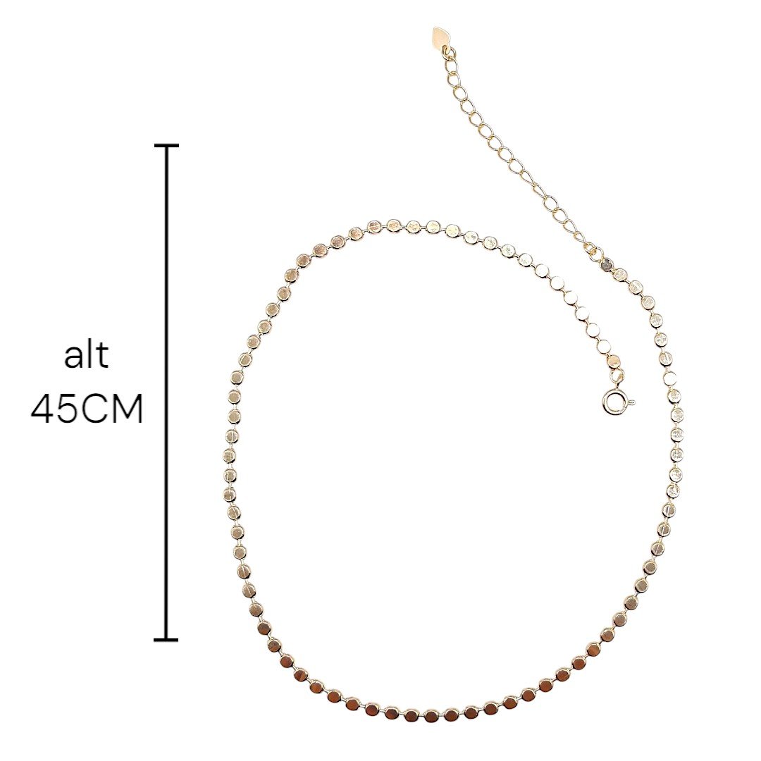 Corrente Bolinhas Amassadas 45cms