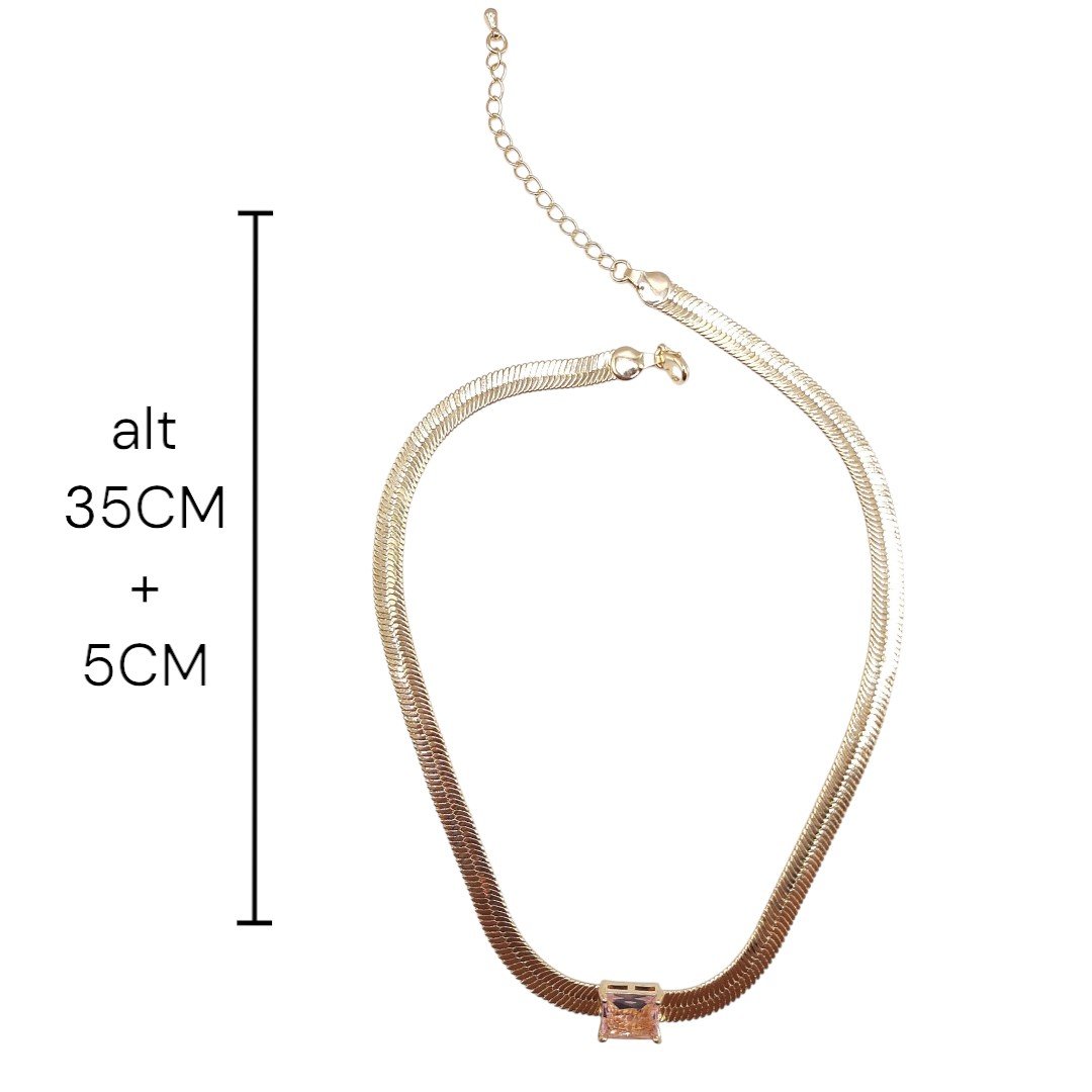 Choker Fita Com Baguete
