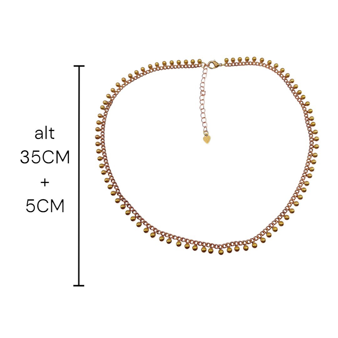 Choker Bolinhas Na Corrente