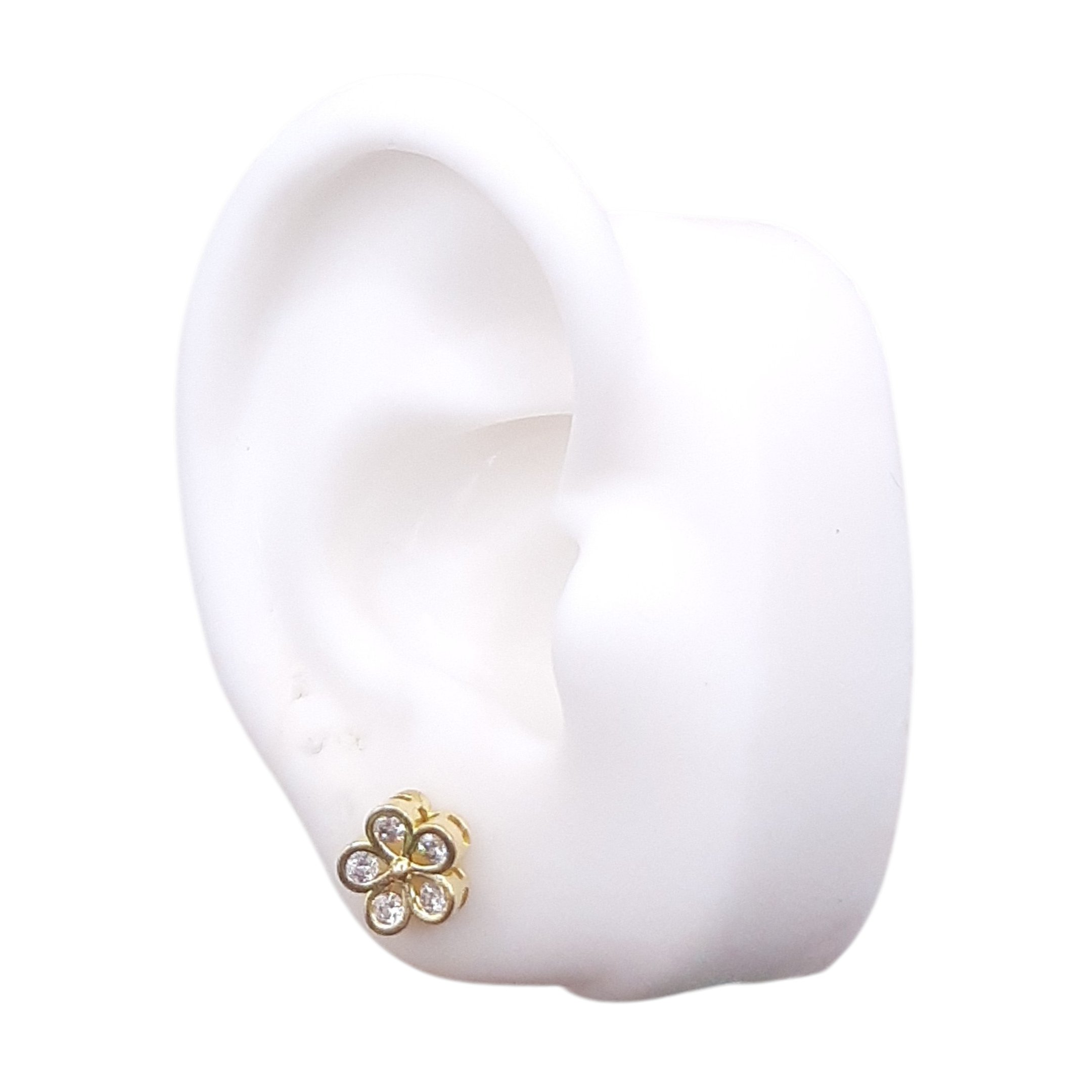 Brinco Florzinha Cravejada Semi-joia