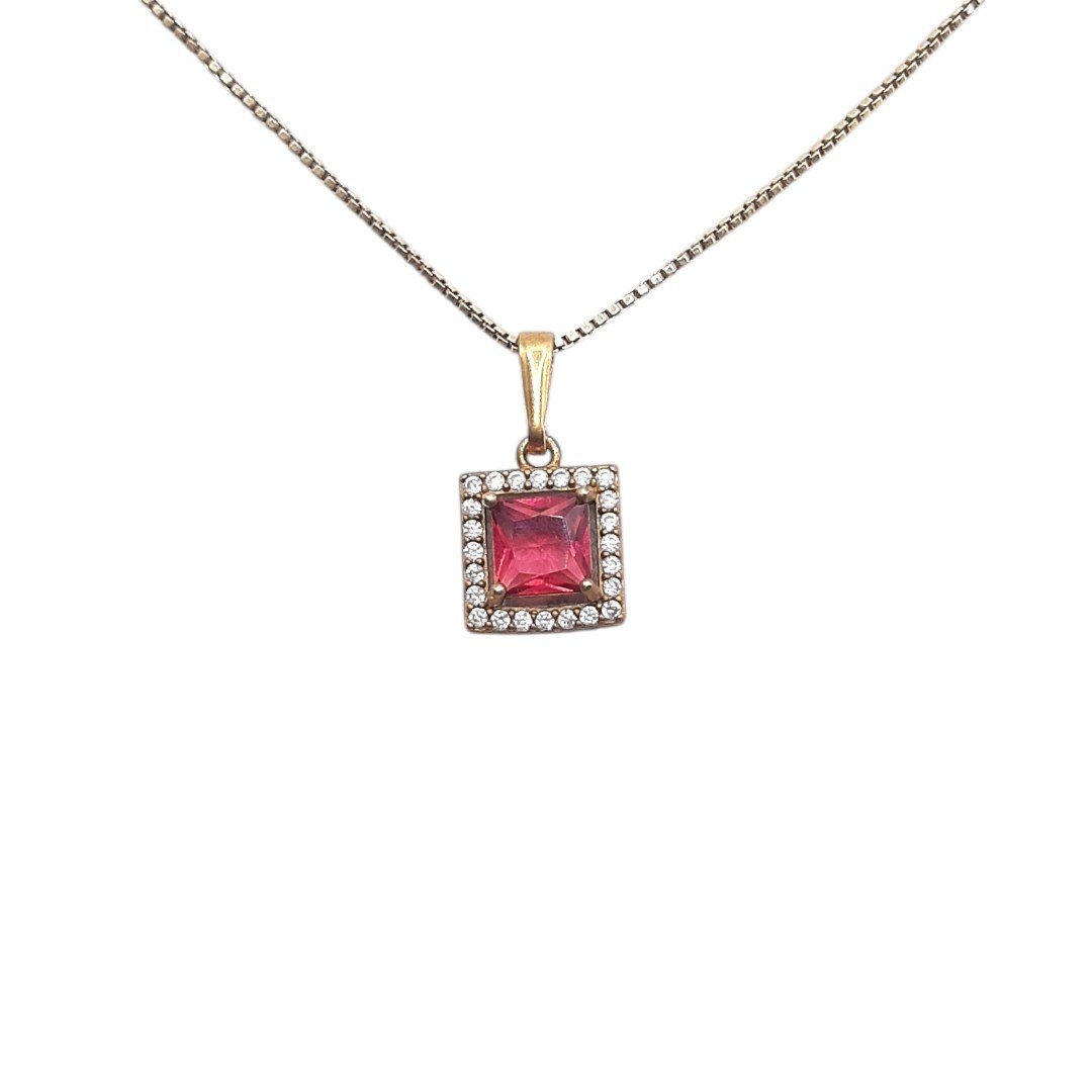 Pingente Quadrado Todo Cravejado