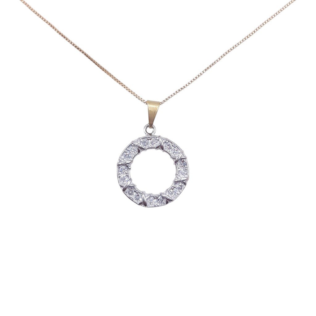 Pingente Redondo Com X Crav.