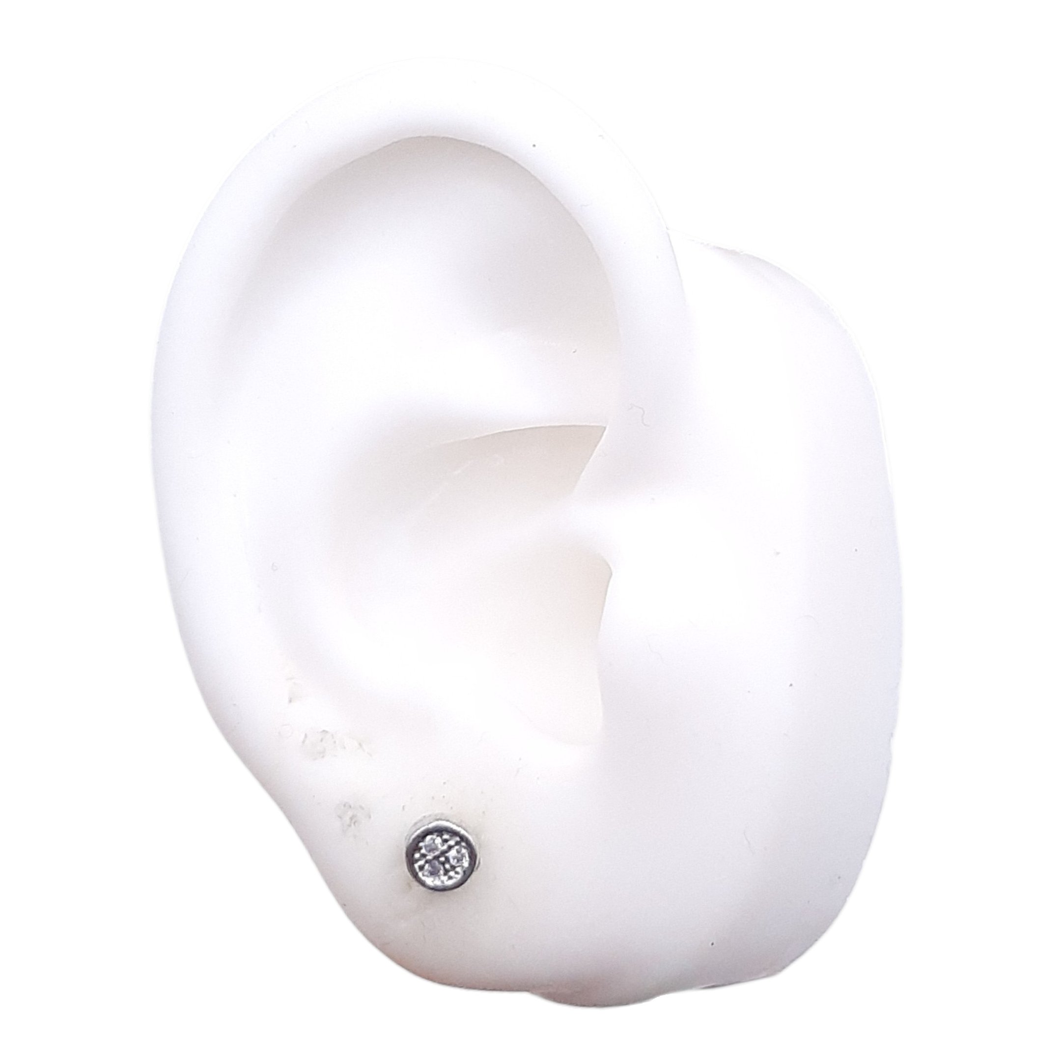 Brinco Redondo Mini 2 Com 3 Zirconia