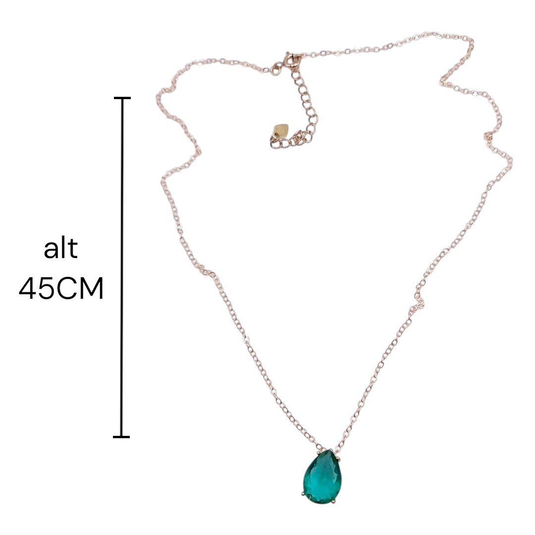 Colar Com Corrente Elinho Com Gota 10x14mm