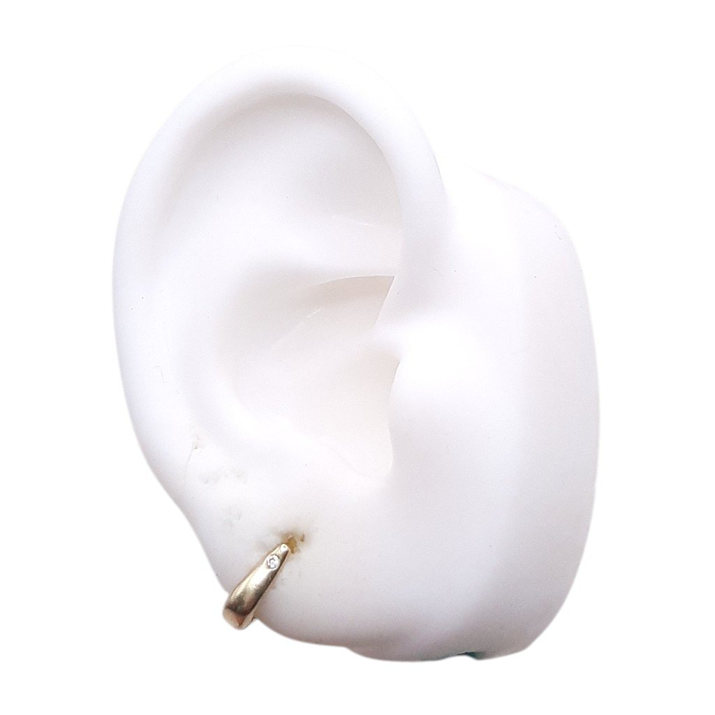 Brinco Argolinha Click Chifrinho 1 Zirconia P.